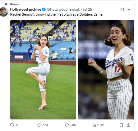 RACHEL SENNOTT STEALS THE SHOW AT DODGERS STADIUM WITH UNFORGETITABLE FIRST PITCH